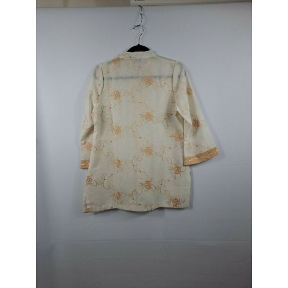Rimara Ladies Pullover Linen Tunic, Size Medium.   Gorgeous Embroidery,  3/4... - Picture 9 of 12
